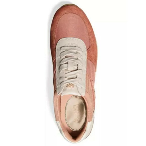 Michael Kors Women's Allie Wrap Trainer Sneakers Shoes Dark Salmon - Picture 3 of 4